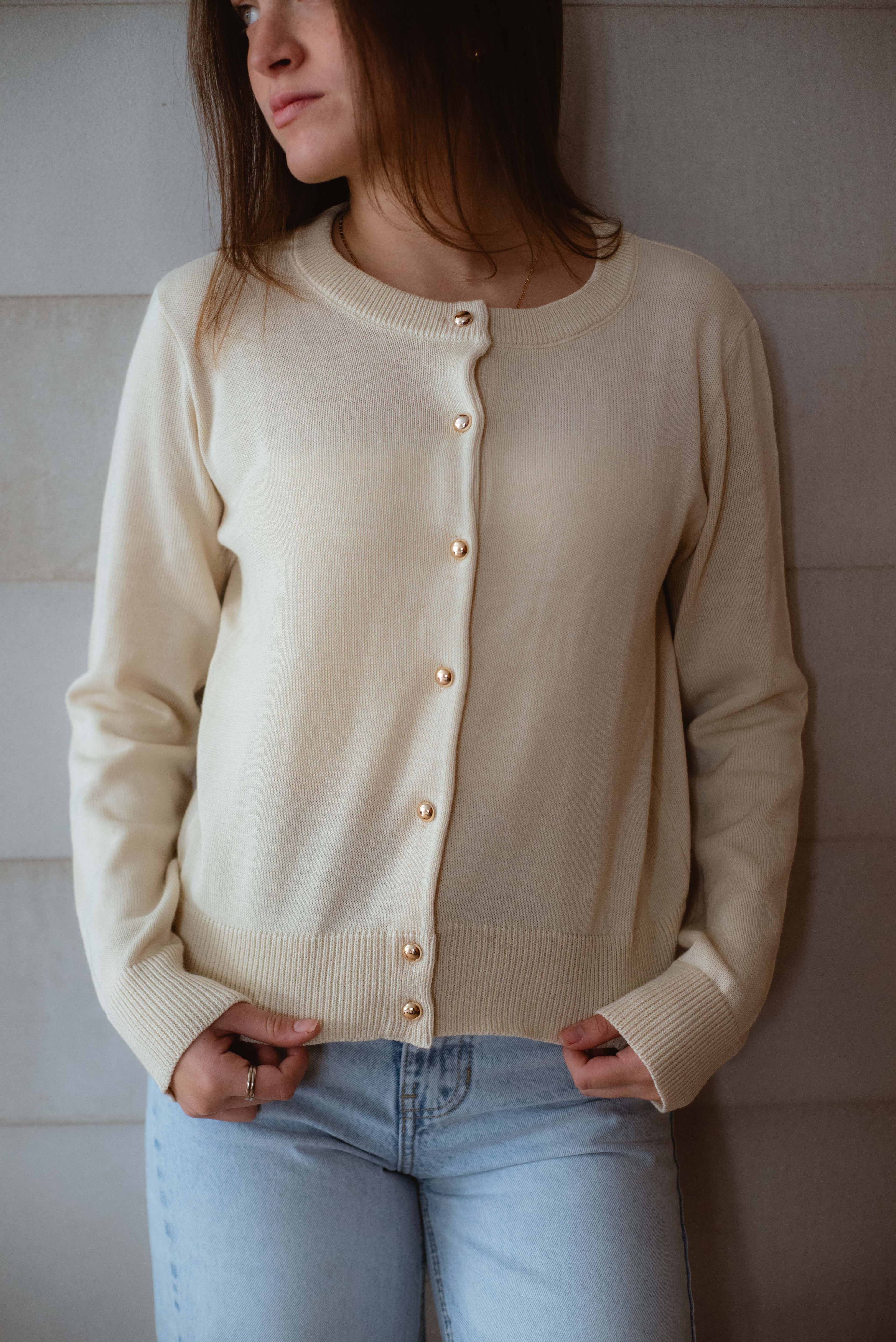 Cardigan Soft Botones Dorados